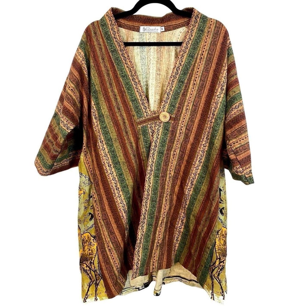 Regalia Sz Medium Handmade Kimono Jacket Boho Art To Wear Lagenlook Eclectic Top